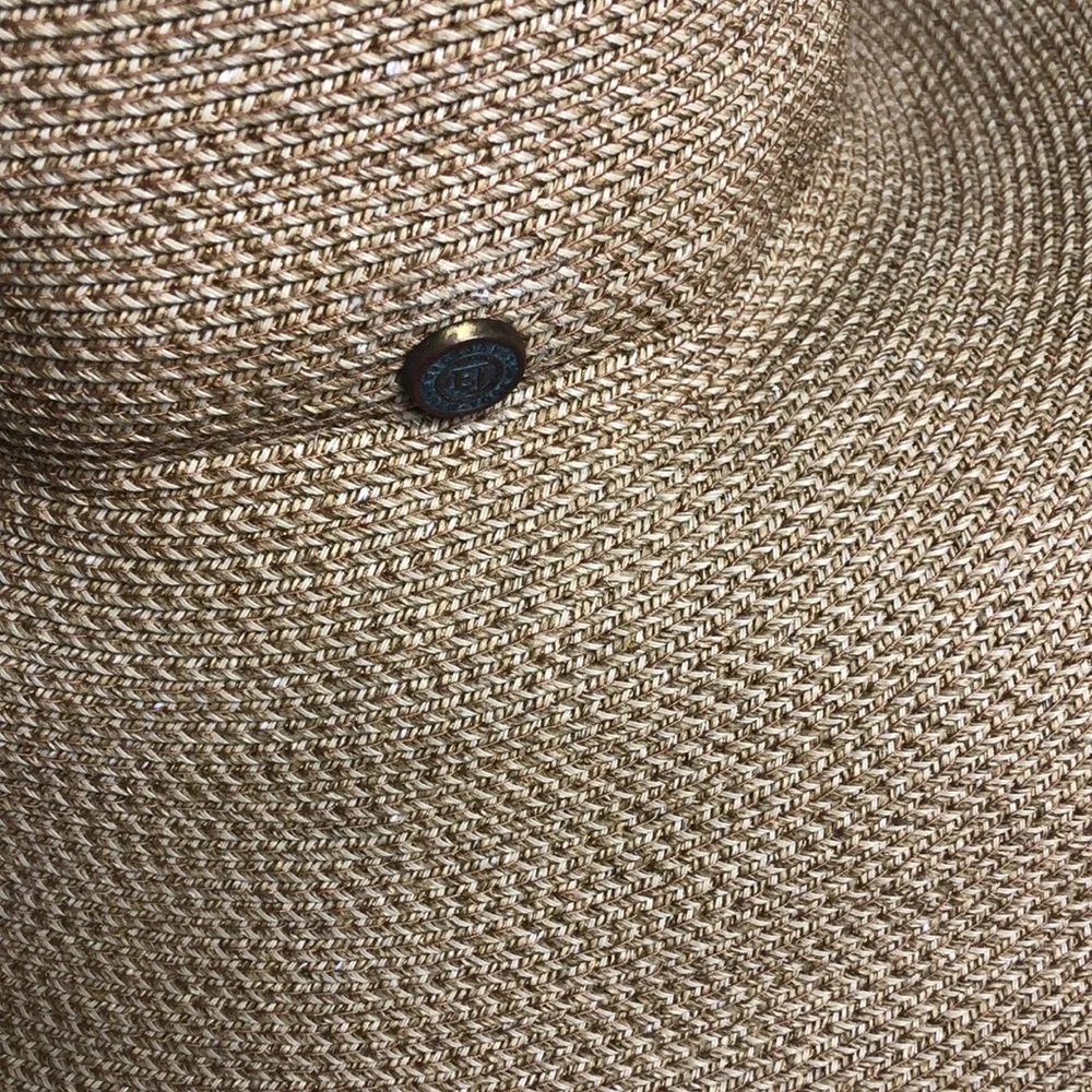 ERIC JAVITS Wide Brim Straw Sun Hat in Natural Tan - Picture 10 of 10